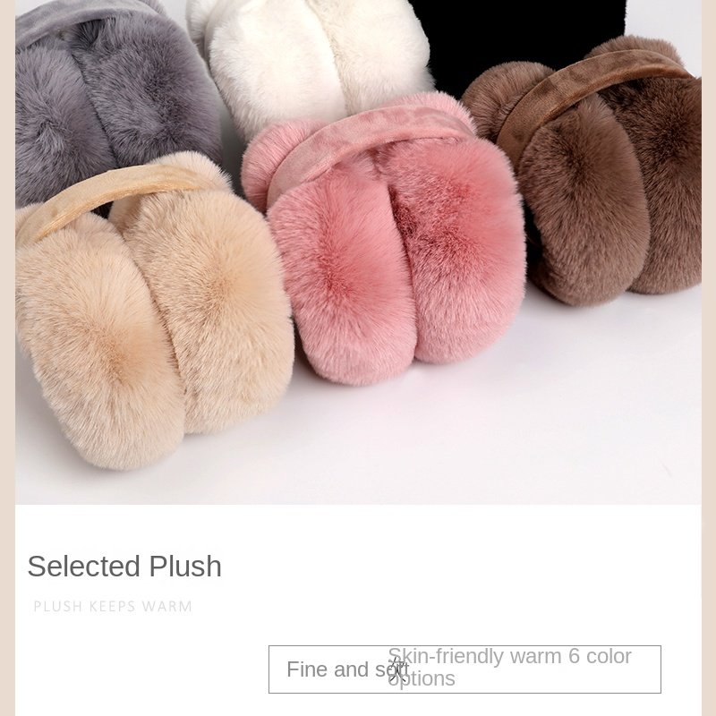 Foldable large ear bag Winter Warmer Earmuffs Colorful Plush Softy