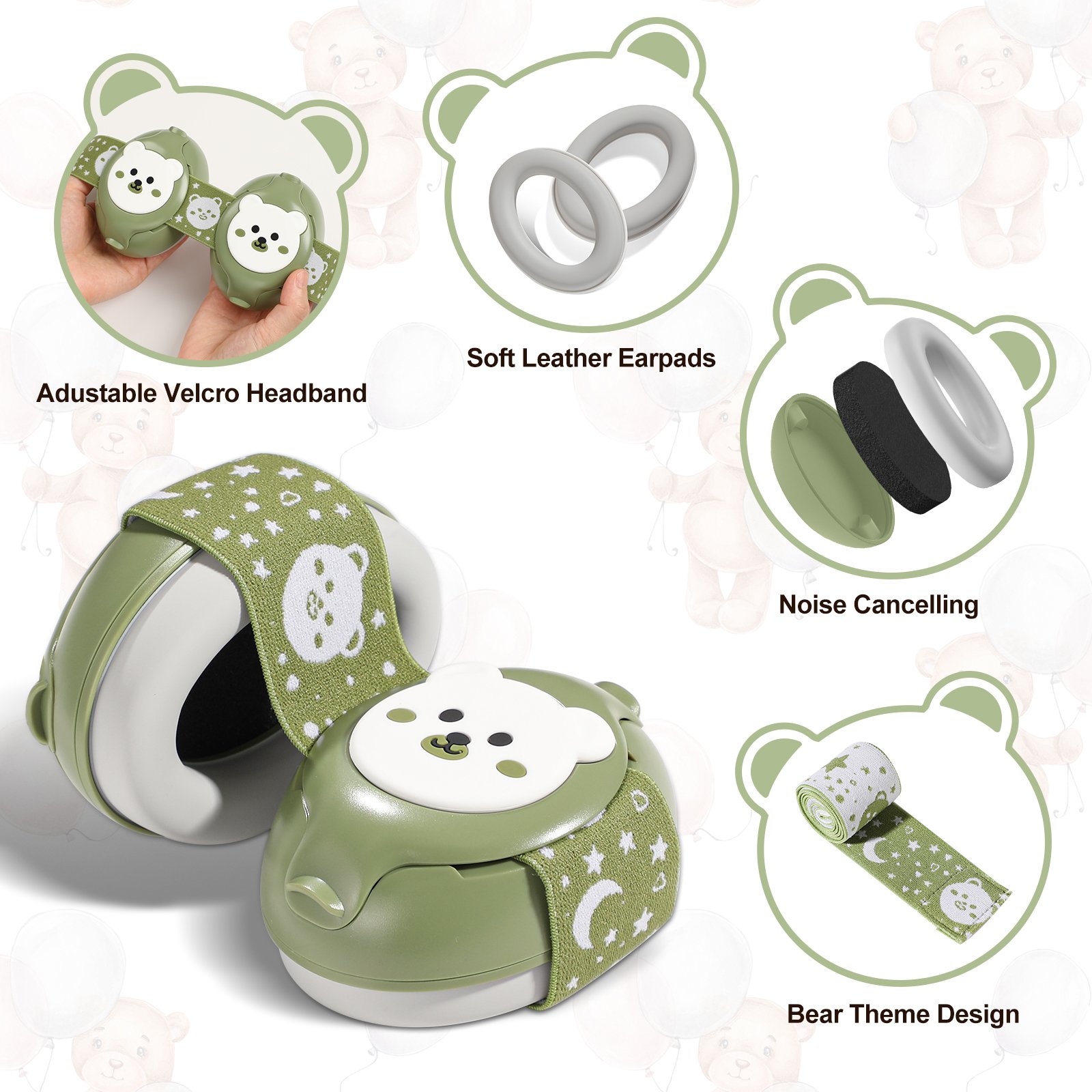 Baby head protector safety earmuffs orejeras de seguridad noise reduction sleeping baby safety products ear muffs for kids