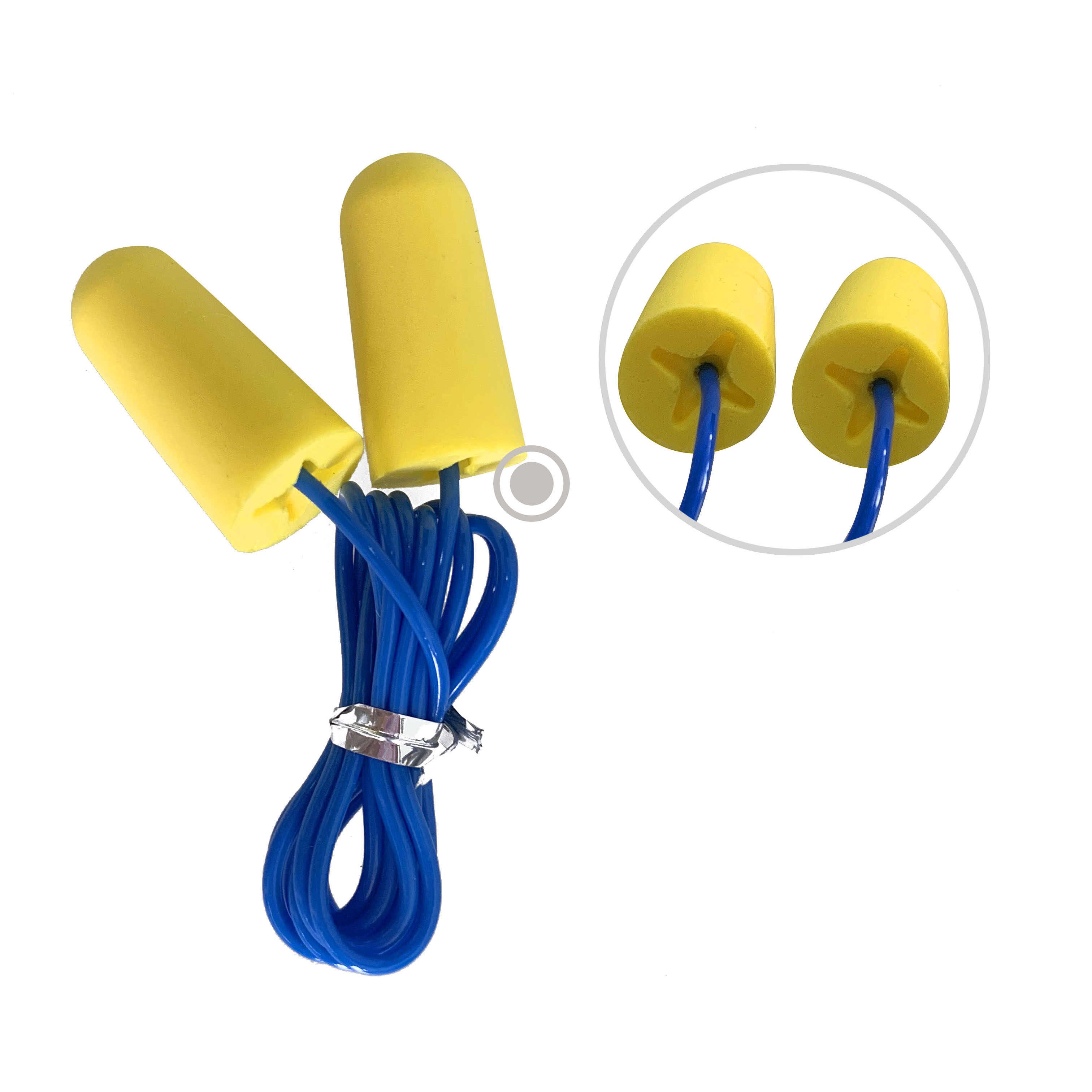 CE EN 352 29db Yellow PU Foam Hearing Protection Rating Factory Safety Earplugs Noise Reduction Earplugs Ear Plug with PU Cord