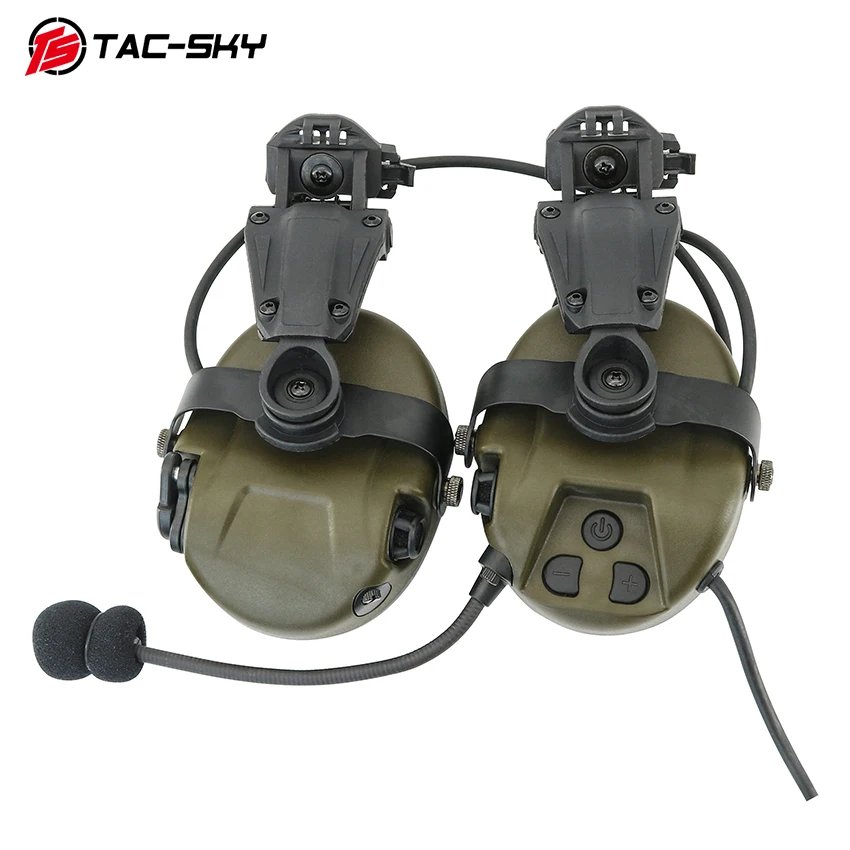 TS TAC-SKY Tactical Digital DSP H303 Modular Headset Hearing Protection Helmet ARC Track Mount Version Walkie Talkie PTT Headset