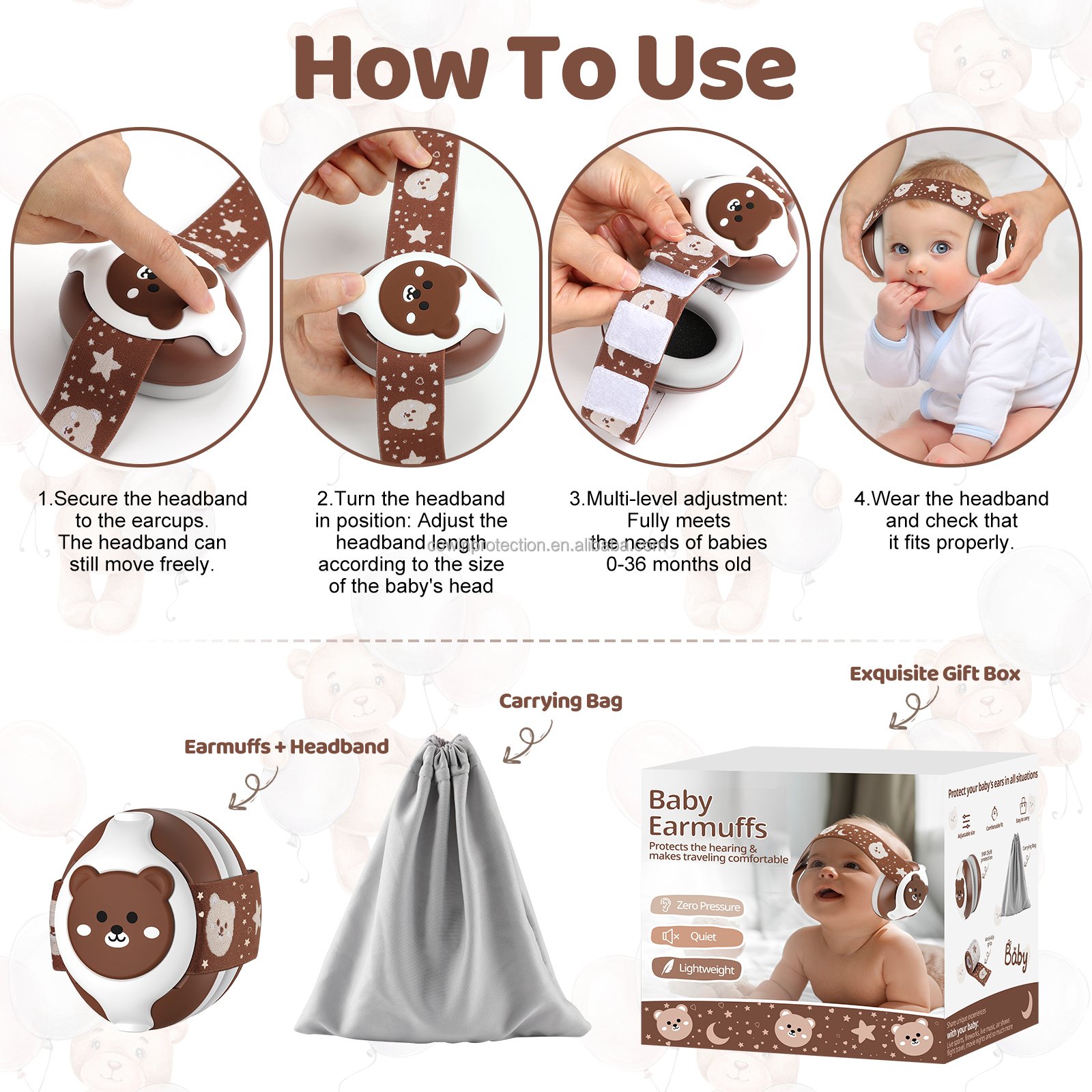 Baby Products Noise Reduction Ear Muffs Baby Casque Anti Bruit Enfant Hearing Protection Earmuffs for baby