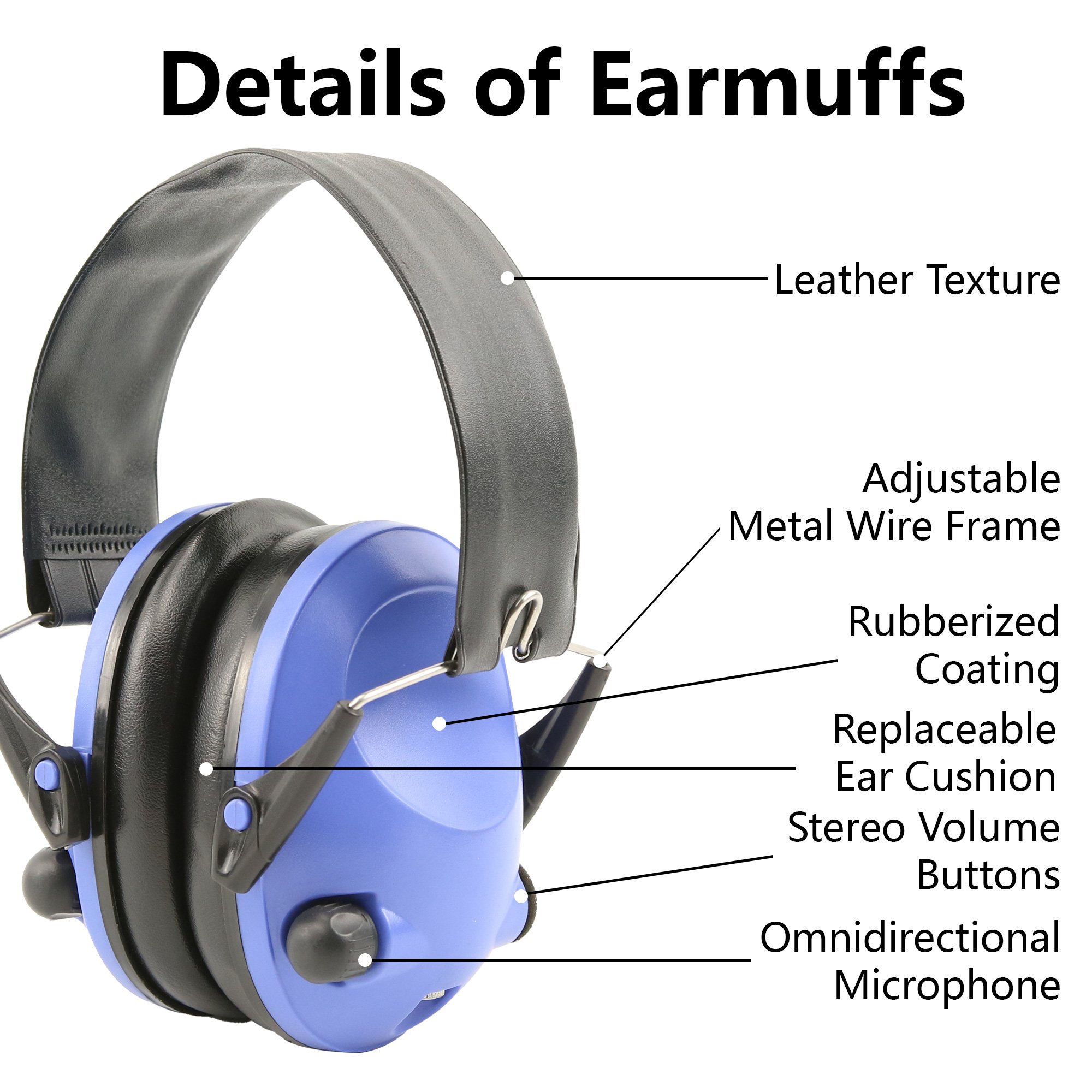 OEM GS112P2CA-G Soundproof Electronic Ear Muffs Noise Reduction Hearing Protection Anti Noise Earmuffs Ear Defender