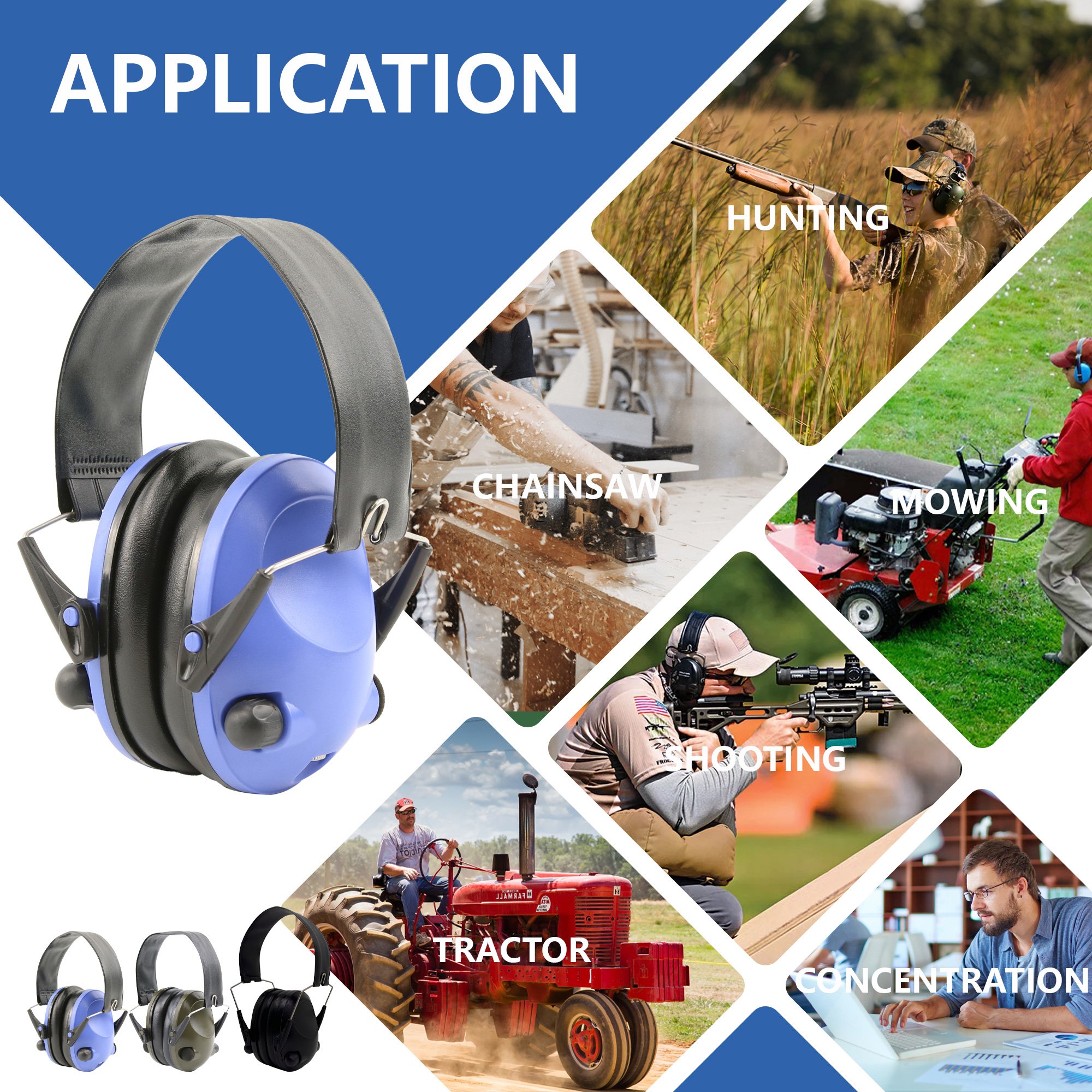 OEM GS112P2CA-G Soundproof Electronic Ear Muffs Noise Reduction Hearing Protection Anti Noise Earmuffs Ear Defender
