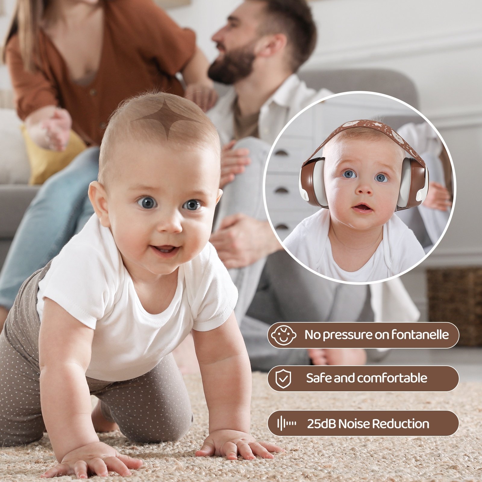 Bear design baby ear protection noise cancelling baby earmuff anti noise ear muffs for babies
