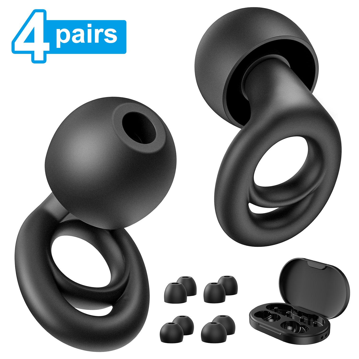 Ear Plugs for Noise Reduction Soft Silicone Reusable Hearing Protection Noise Cancelling Earplugs for Sleeping, Snoring, Study