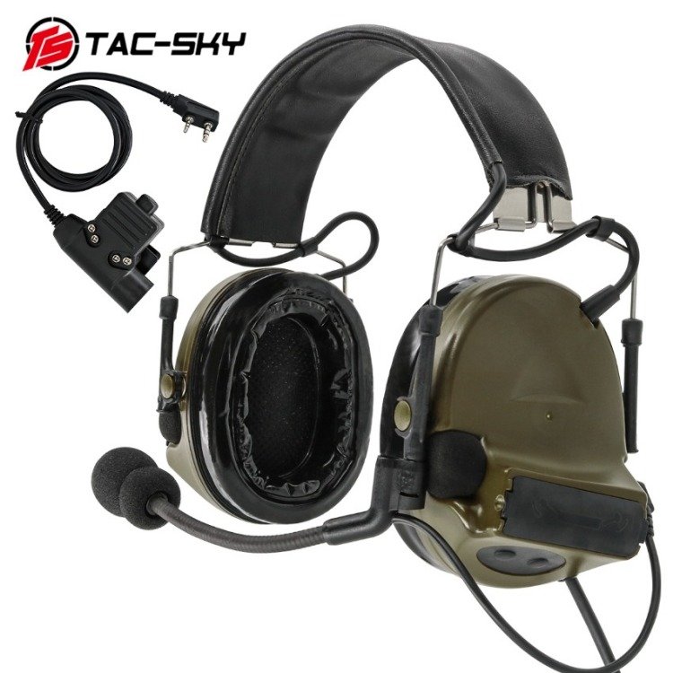 TS TAC-SKY Tactical Headset COMTAC II Electronic Shooting Noise Cancelling C2 Headset &U94 PTT for Shooting Hearing Protection