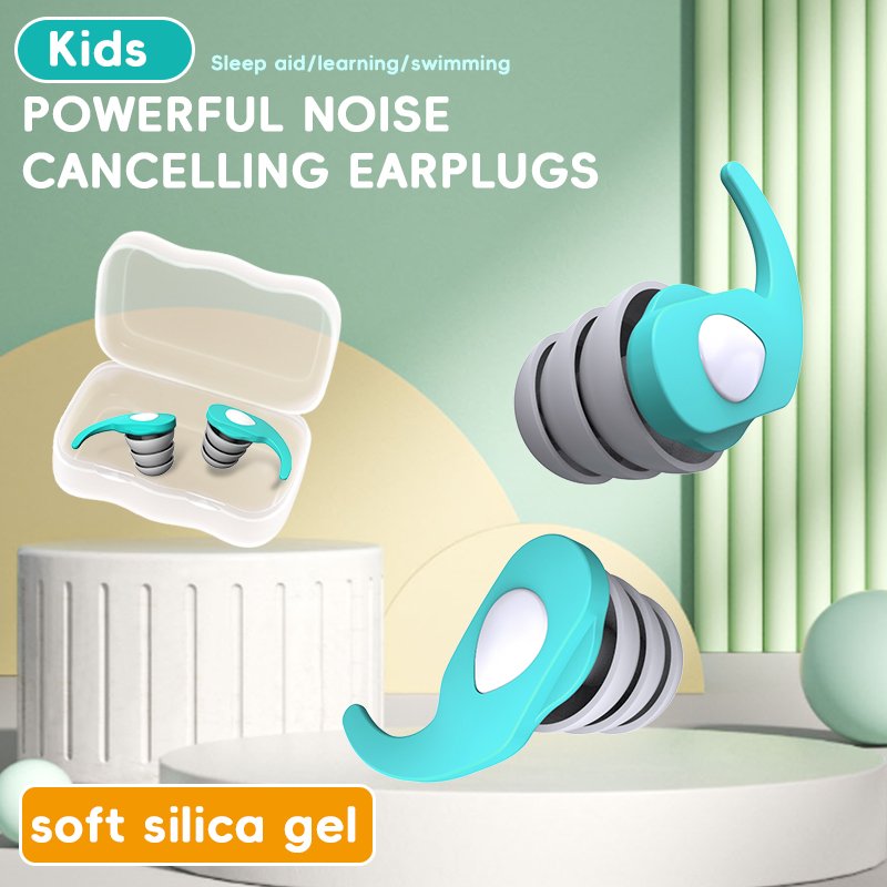 ANT5PPE Soundproof Adults Ear Protection Swimming Ear Plugs Kids Sleeping Earplugs with Three Layer Reinforced Ear Caps