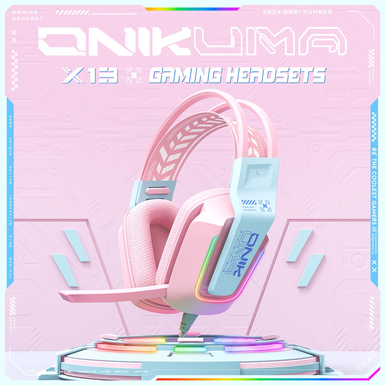 ONIKUMA X13 Stereo Over Ear Wired Gaming Headset Professional Recording Studio DJ Headphones