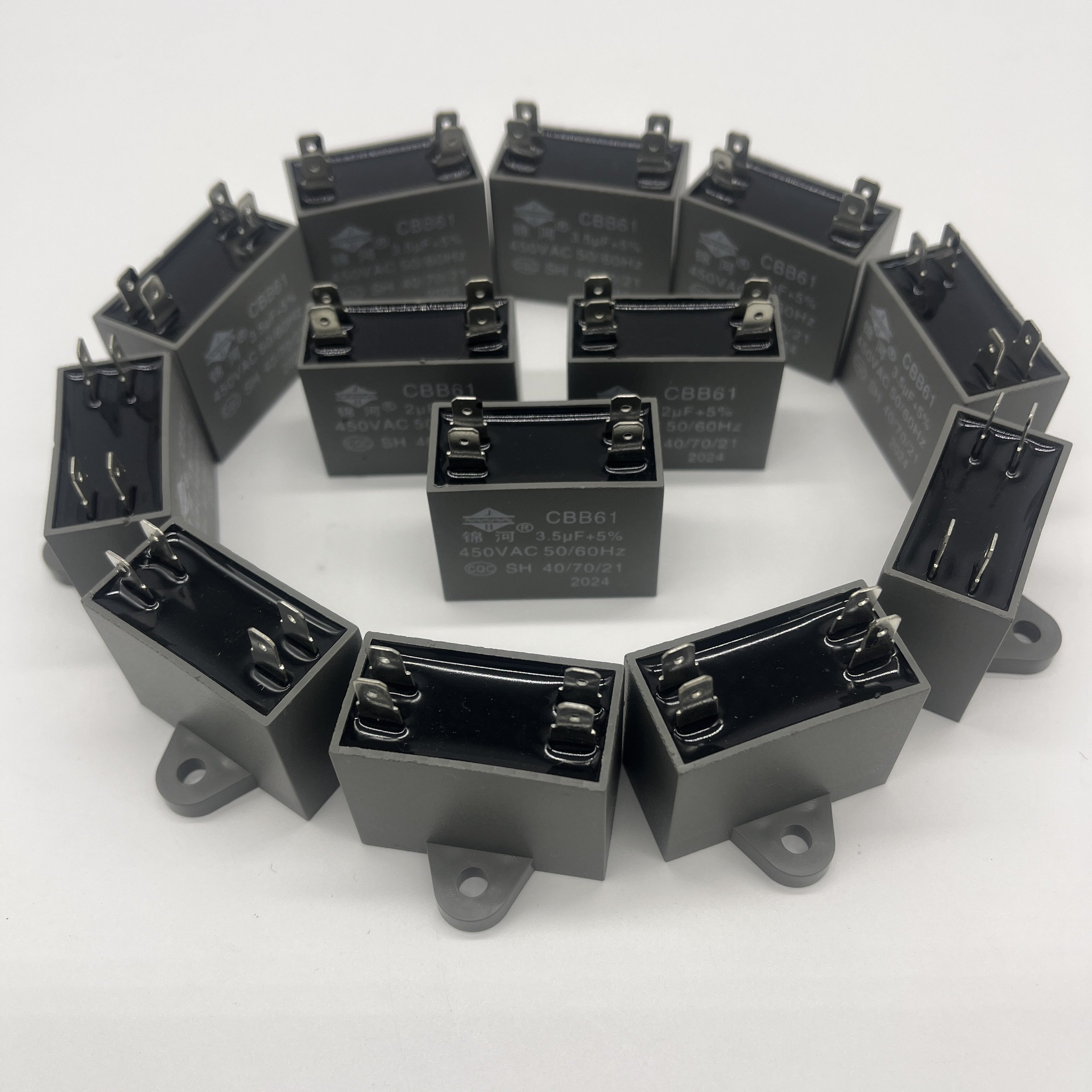 CBB61 Fan Capacitor for AC Motor 3.5UF 450VAC - High performance fan capacitor uses epoxy resin potting high quality copper wire