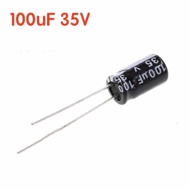 New Aluminum Electrolytic Capacitor 100 UF 35 V 6*12mm 100uf 35v 35V 100UF Electrolytic Capacitor