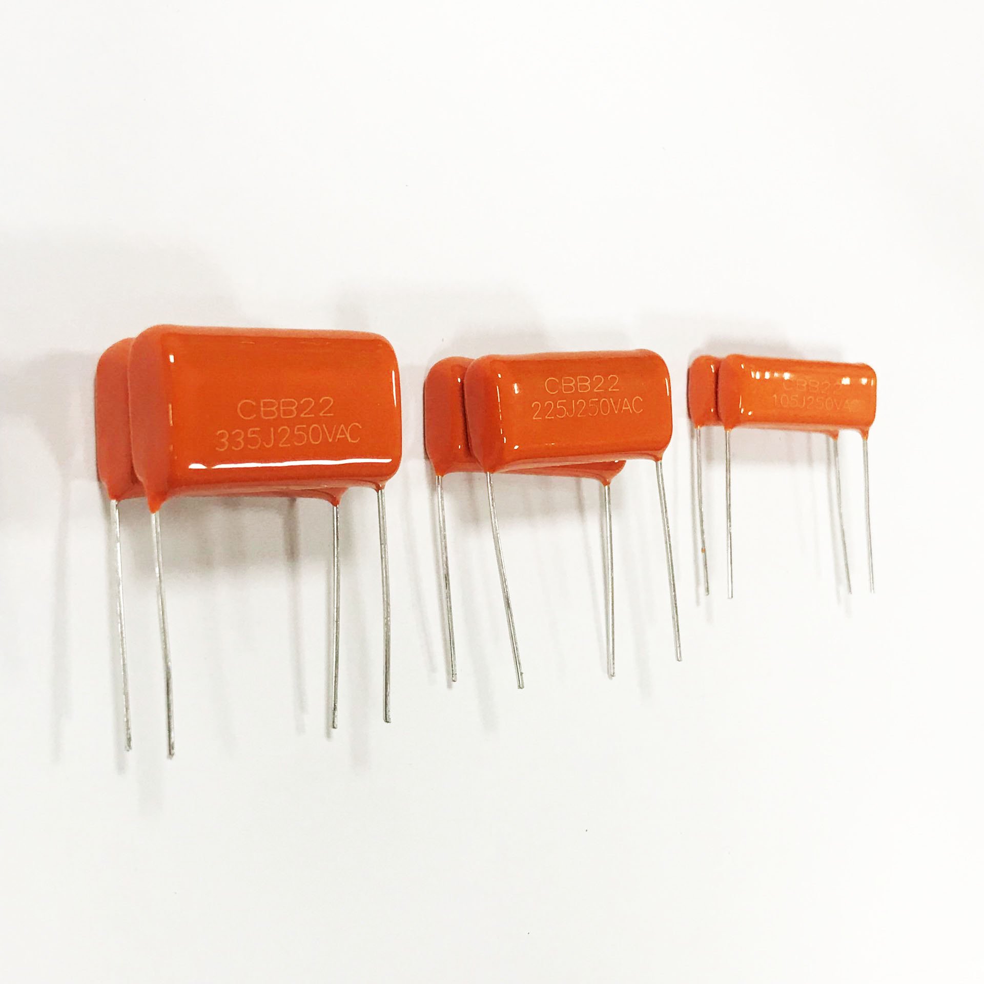 good capacitor cbb22 metallized polypropylene film capacitors 105/225/335J cbb capacitor