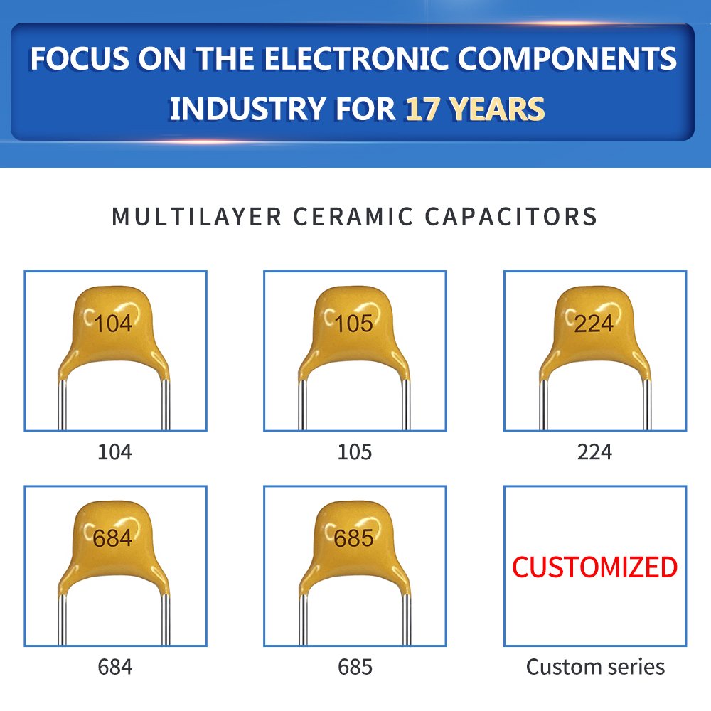 New 104 105 222 0.1uf 50v 100nf 104k 104m1206 0805 5.08mm Monolithic Capacitors Multilayer Ceramic Capacitor Mlcc