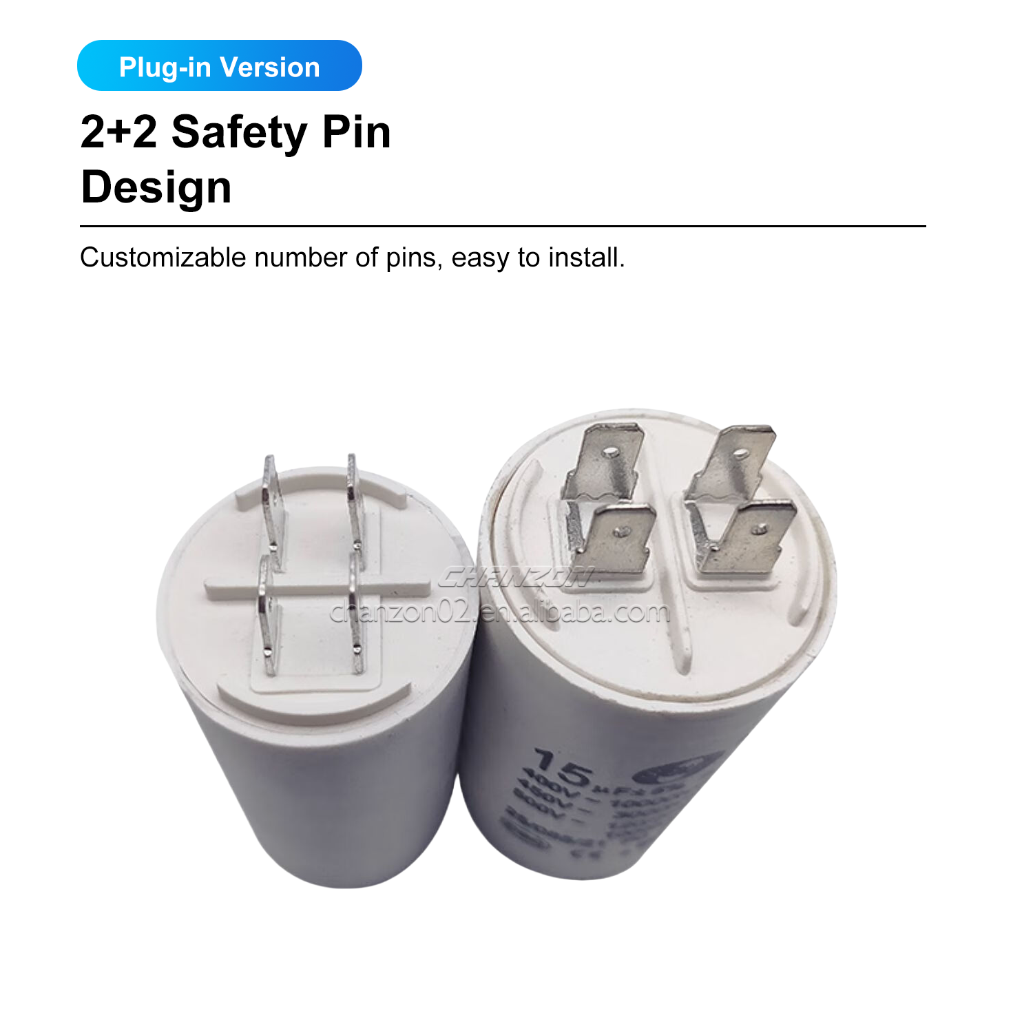 CBB60 250VAC 300VAC 450VAC 500VAC SH AC Motor Run Starting Film Capacitors For Washing Machine Water Pump Fan 50/60HZ 25 70 21