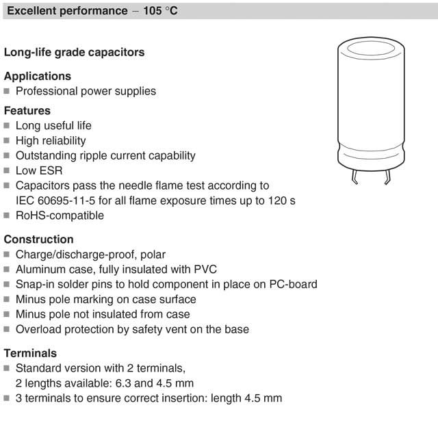 Good Quality Electronic Component Electrolytic Capacitor Long Life Capacitors For Wholesale Export