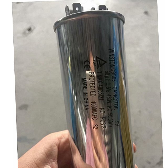 high Quality 60UF Aluminum Electrolytic Cbb65 AC dual Capacitor with factory Price