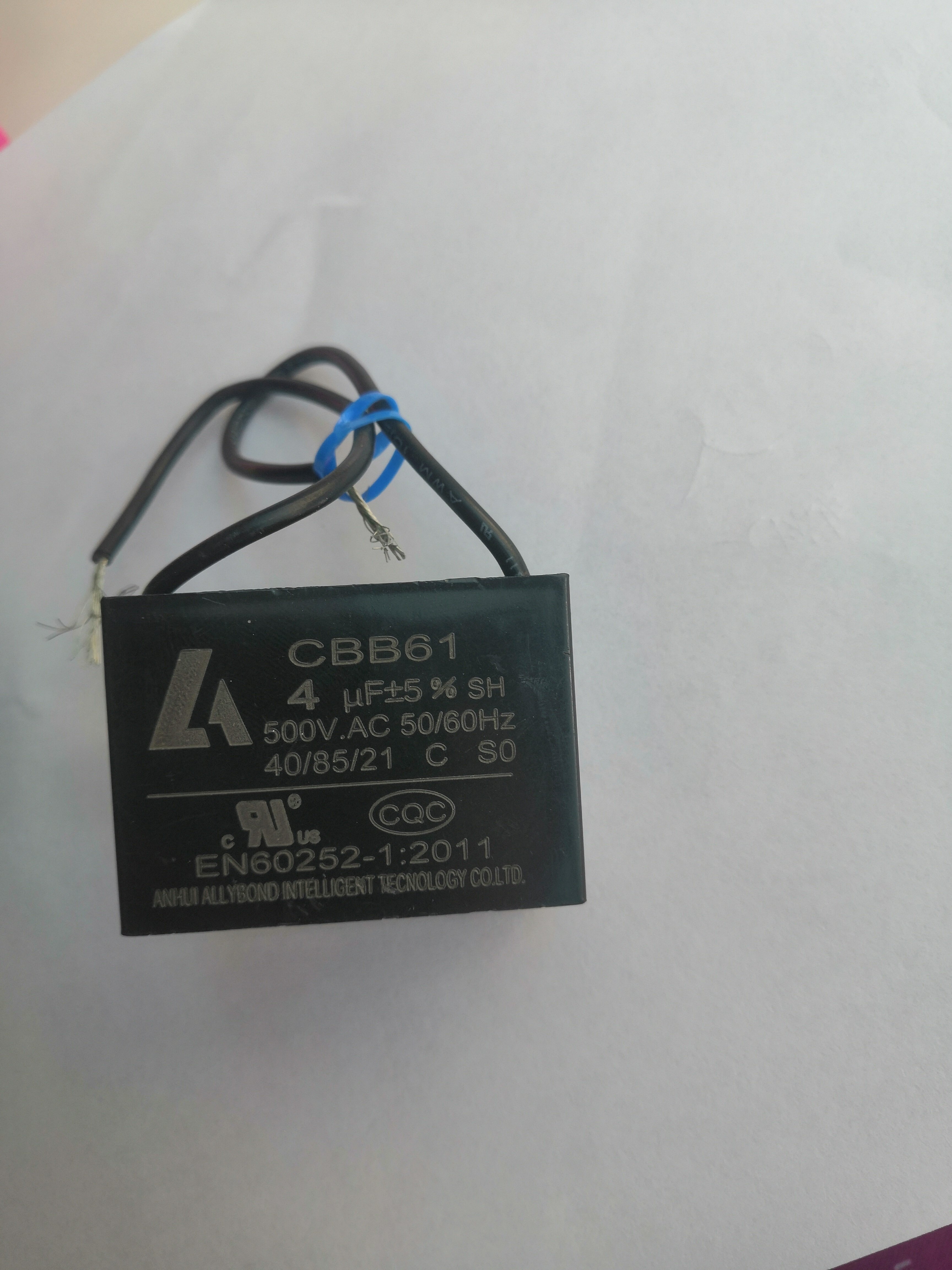 500vac capacitor cbb61 0.5uf-1uf 1.5uf 2.5uf 450vac 40 85 21 50 60hz cbb61 fan capacitor