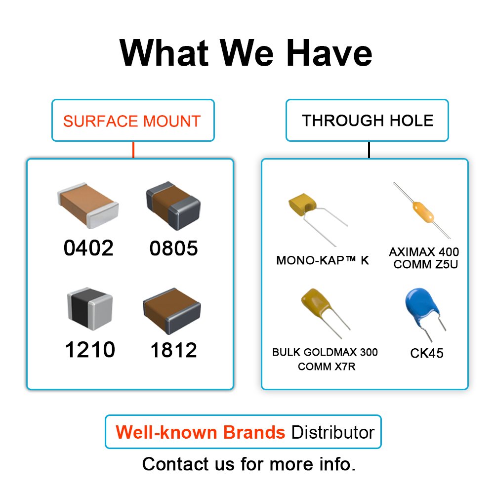 Electronic Components 0201 0402 0603 0805 All Size Ceramic Capacitor MLCC 2.5V-50KV 0-680uF C0G X5R X7R X8R Capacitors