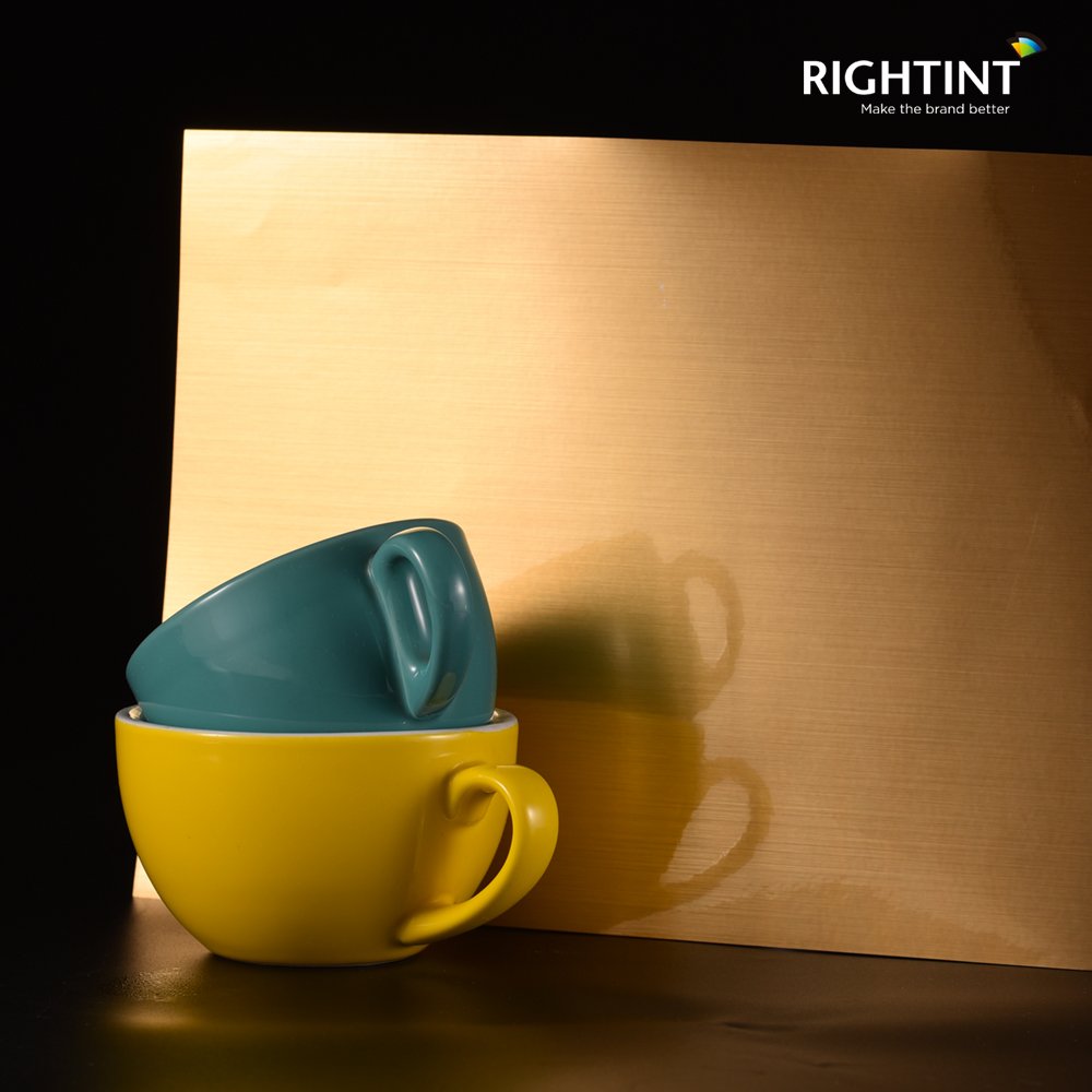 High Quality 50 Micron Brushed Golden PET Self Adhesive Polyester Film