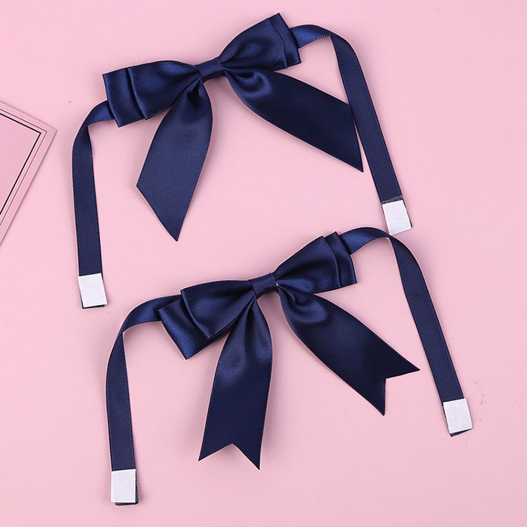 Changyuan company customized self adhesive bow gift wrapping pre-tied satin ribbon bow with band