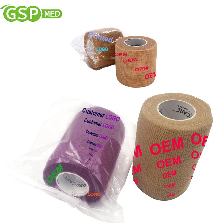 Custom Cohesive Wrap Dressing/self cohesion Adhesive Bandages adhesion bandages elastic Wrap