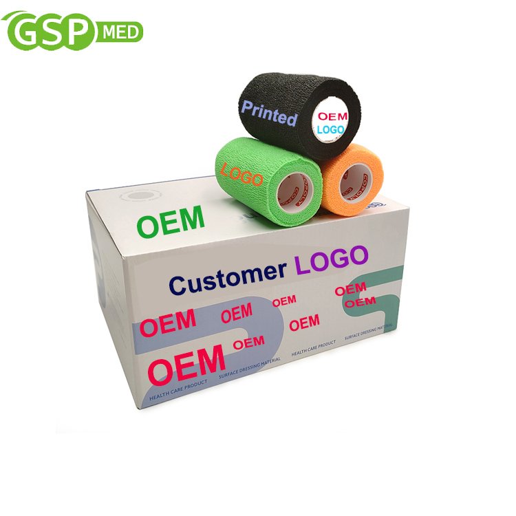 Custom Cohesive Wrap Dressing/self cohesion Adhesive Bandages adhesion bandages elastic Wrap
