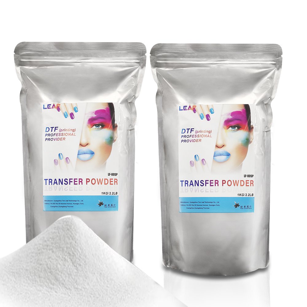 LEAF Wholesale 1KG Transfer PET Film DTF Powder Heat Transfer Hot Melt Adhesive Powder White DTF Powder For DTF Printing
