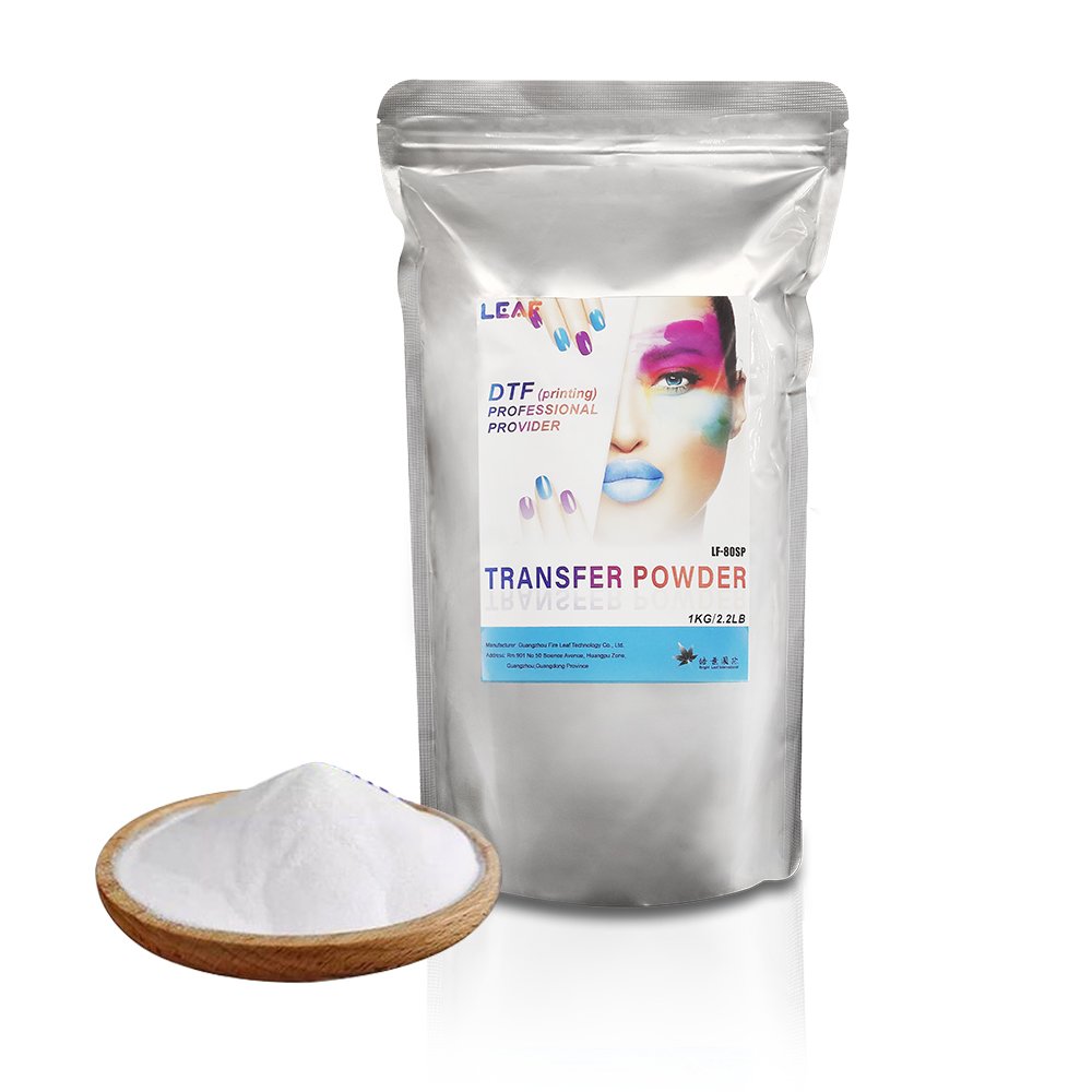 LEAF Wholesale 1KG Transfer PET Film DTF Powder Heat Transfer Hot Melt Adhesive Powder White DTF Powder For DTF Printing