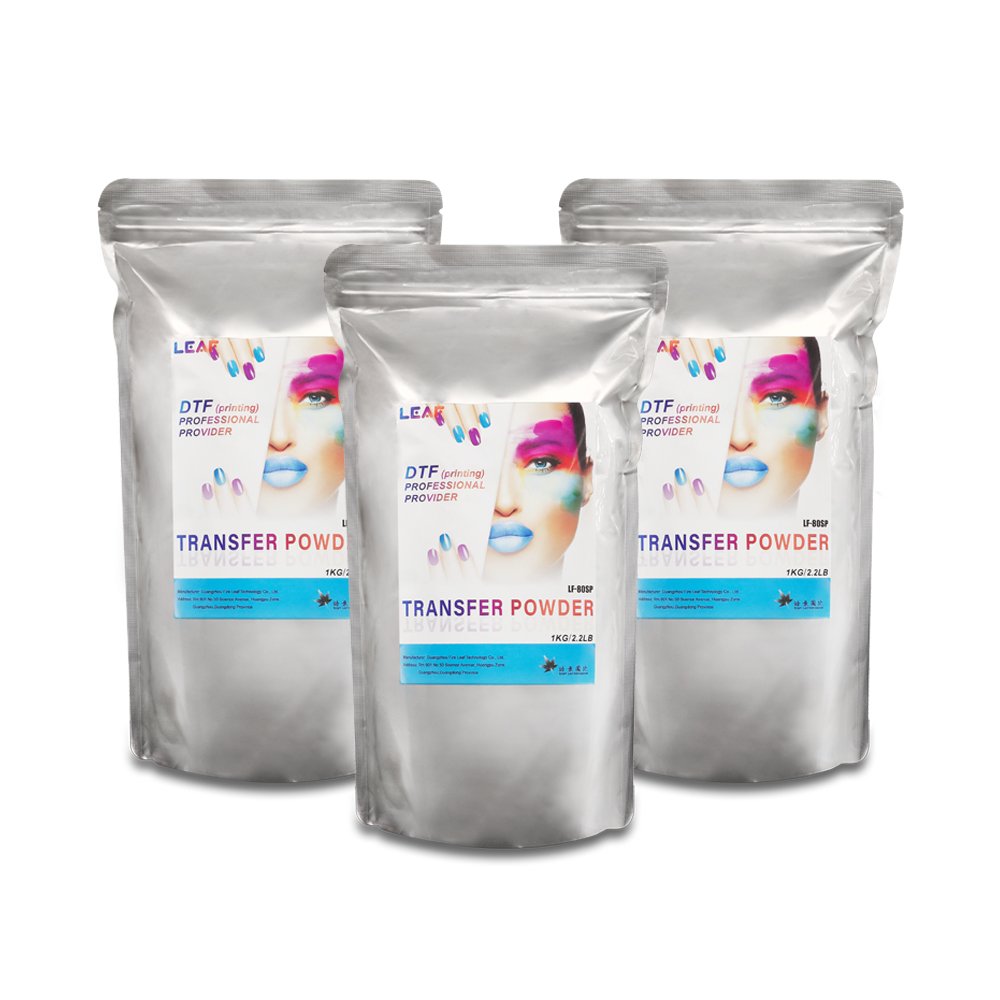 LEAF Wholesale 1KG Transfer PET Film DTF Powder Heat Transfer Hot Melt Adhesive Powder White DTF Powder For DTF Printing