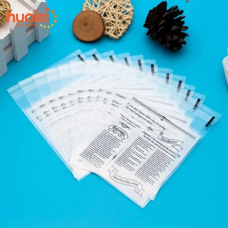 Custom Design Transparent Self Adhesive Seal Clear Plastic Bag Printed Package Bag Christmas Gift Opp Packaging Bag