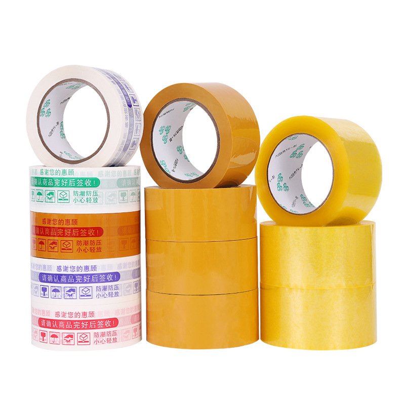 Custom color logo transparent strong seal packing adhesive glue tape