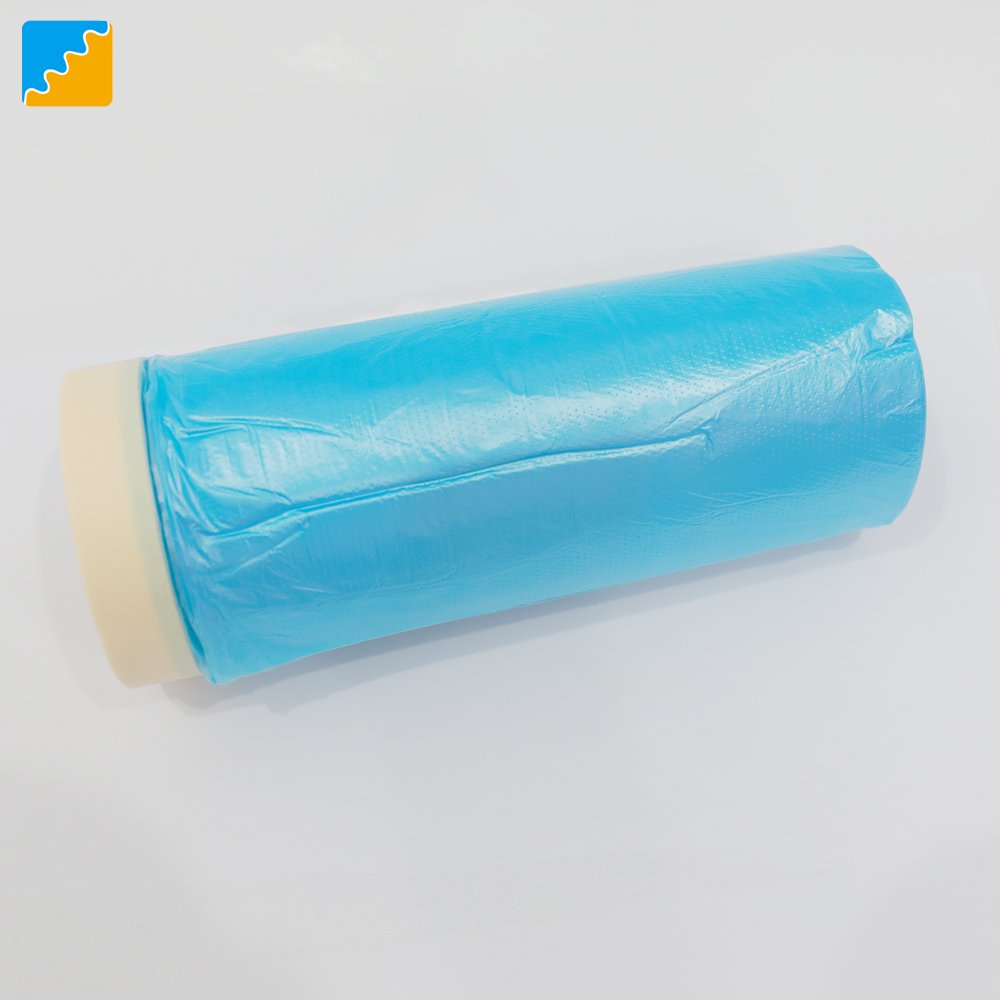 Heat Resistance PE Transparent Adhesive Large Masking Film Roll Disposable Painter Masking Film For Car Painting