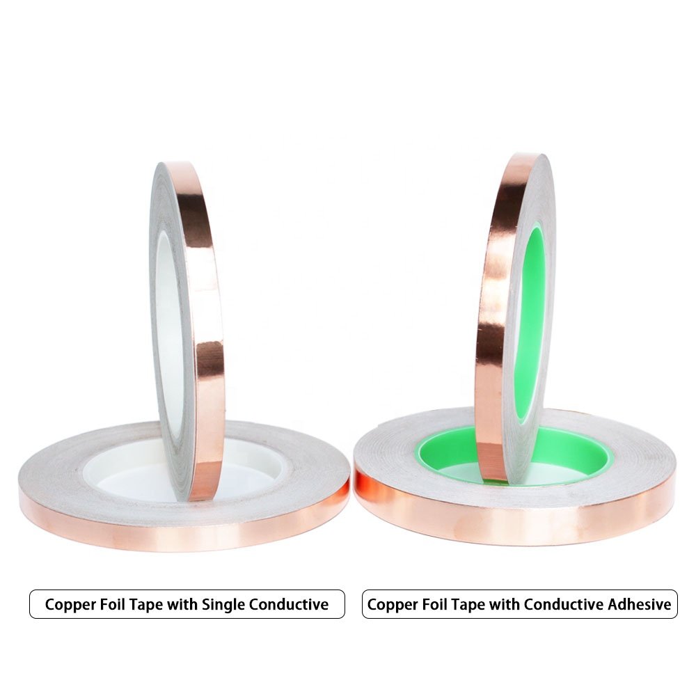 1- Recyclable Heat Resistant Single or Double Sided Conductive EMI Shielding Against Slug Snail Copper Foil Self Adhesive Tape