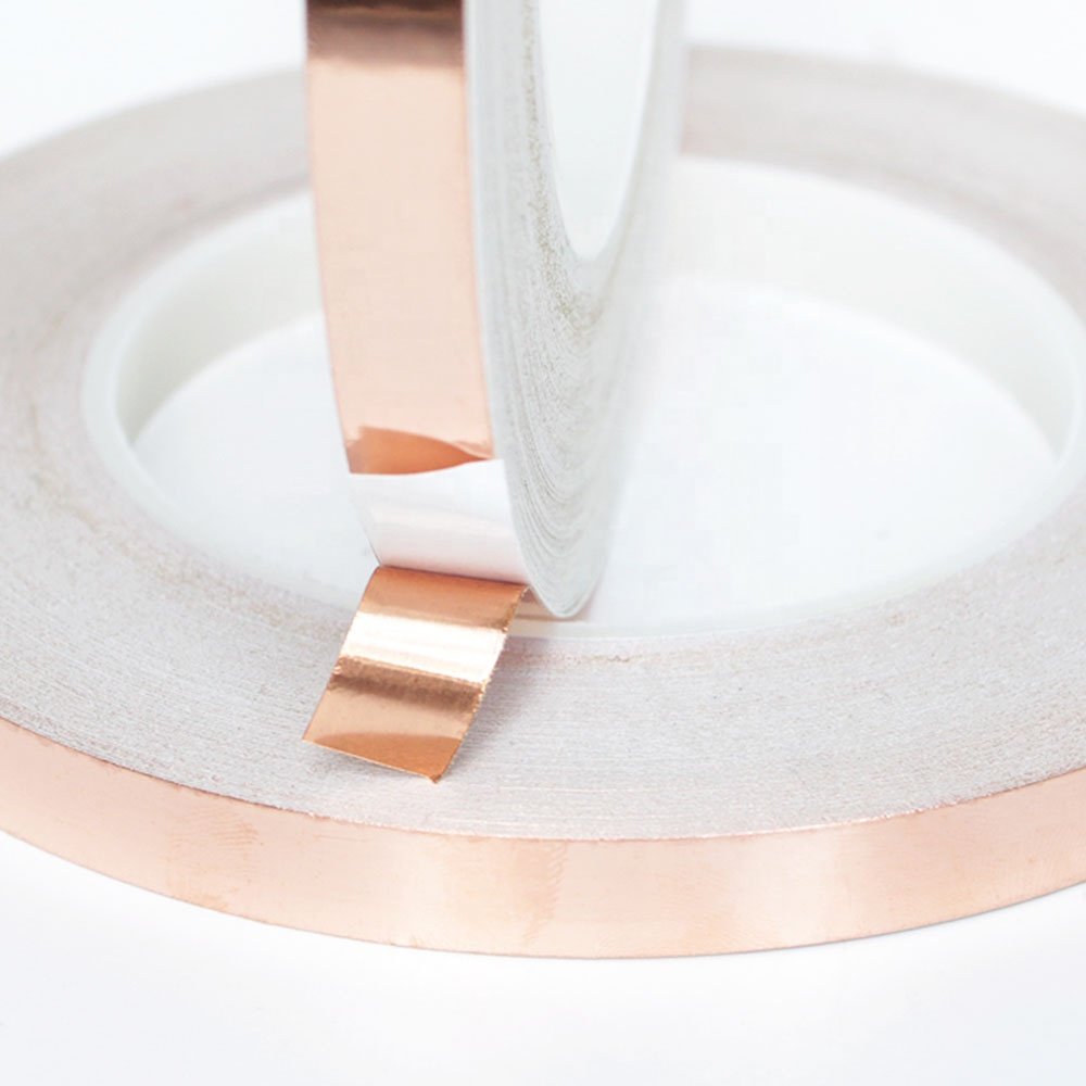 1- Recyclable Heat Resistant Single or Double Sided Conductive EMI Shielding Against Slug Snail Copper Foil Self Adhesive Tape