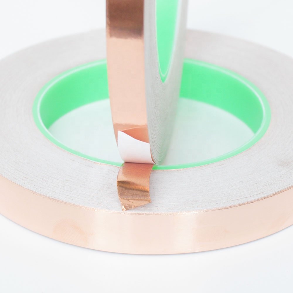 1- Recyclable Heat Resistant Single or Double Sided Conductive EMI Shielding Against Slug Snail Copper Foil Self Adhesive Tape