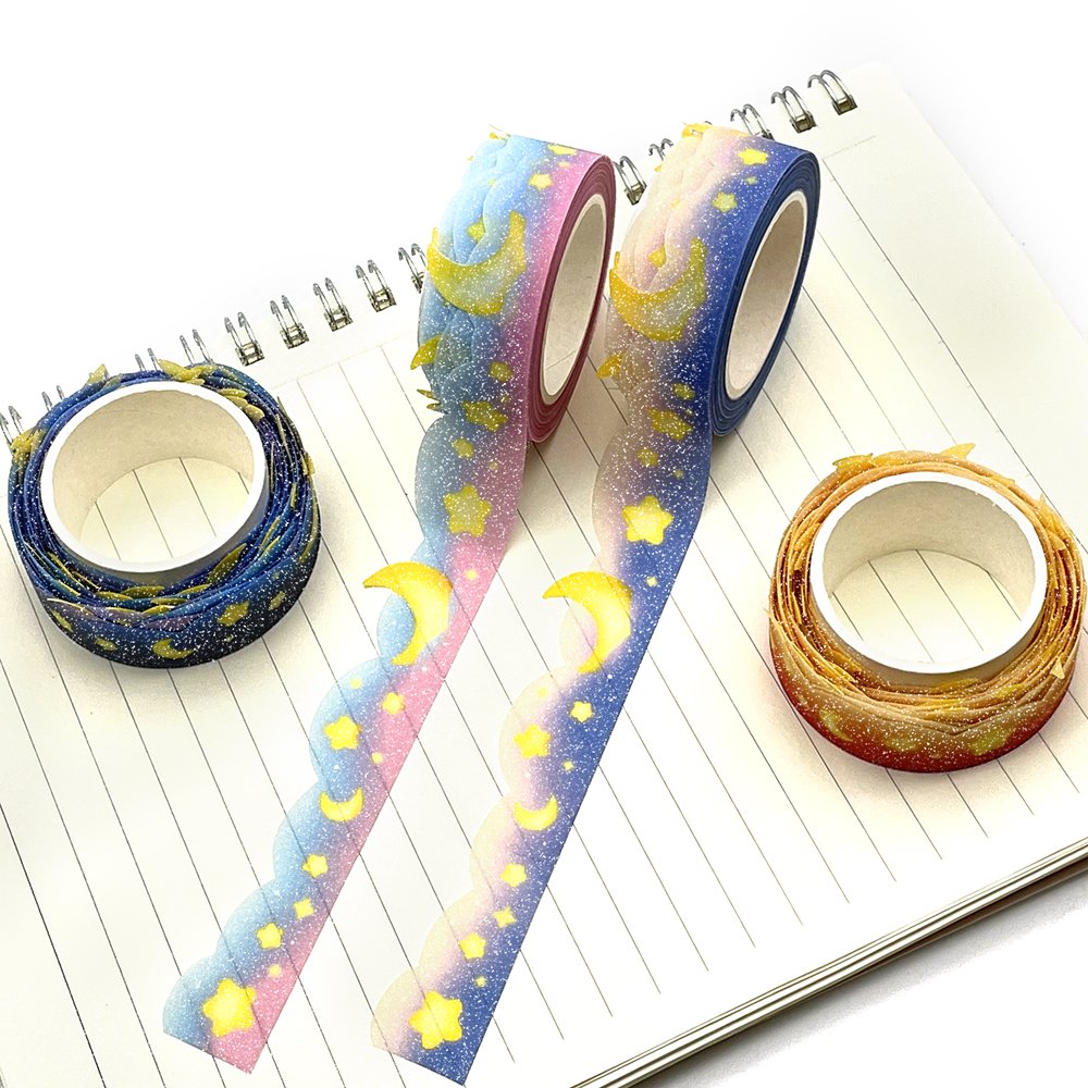 custom Print color logo hand account super long loop cute cartoon washi tape custom diy gifts hand account material washi tape