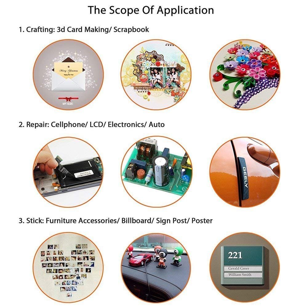 Double Sided Tape Strong Adhesive Transparent for Leather Work Phone Repair Battery Replacement Carpet Joining Seam Tape