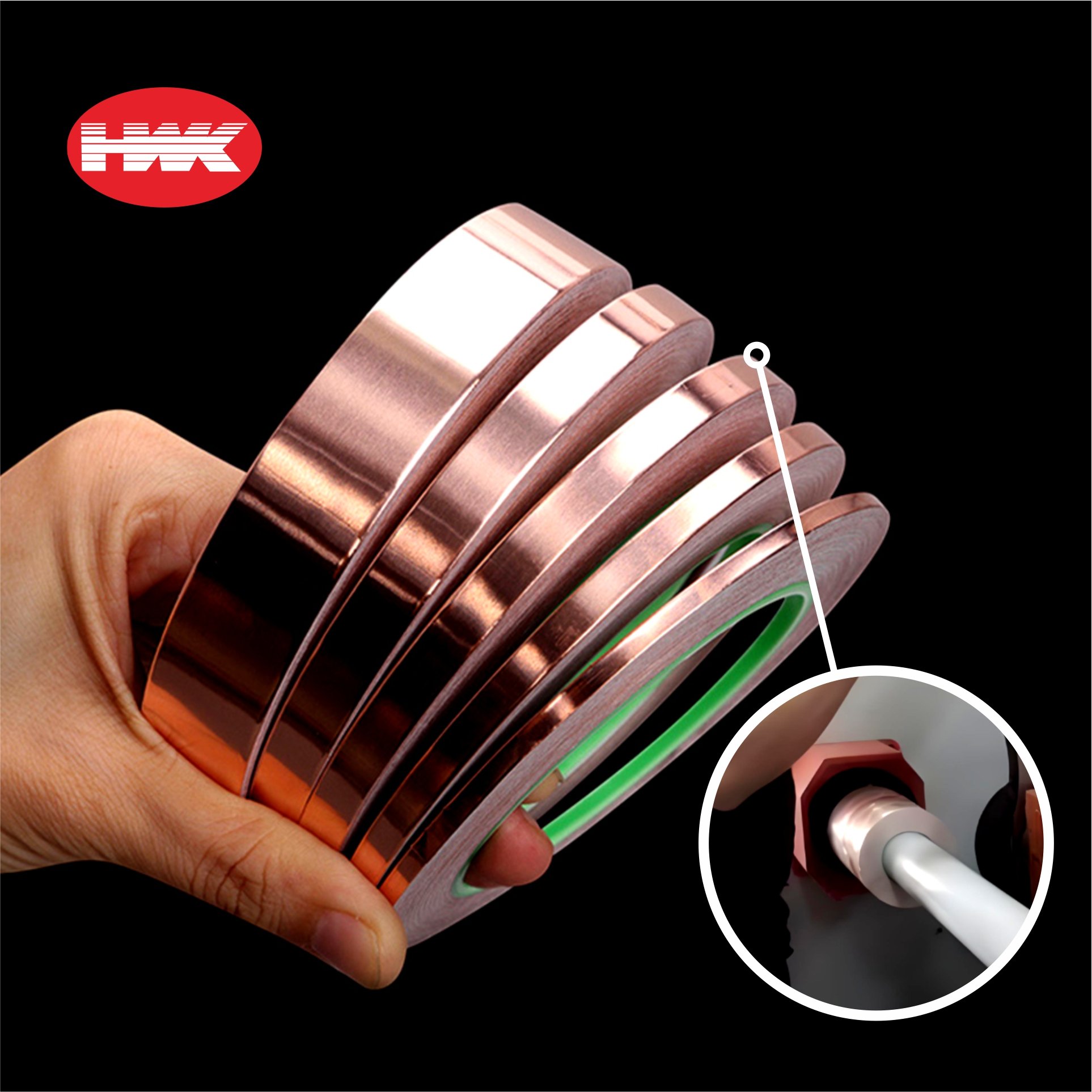 HWK Soldering Jewelry Repairs Grounding Single Conductive Adhesive Shielding Industrial Copper Foil Tape