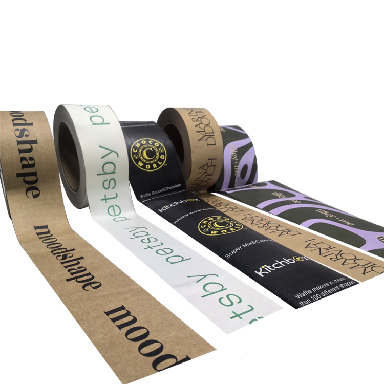 Custom Printed Logo Water Activated Appear Gummed Carton Packing Reinforced Kraft Tape Paper