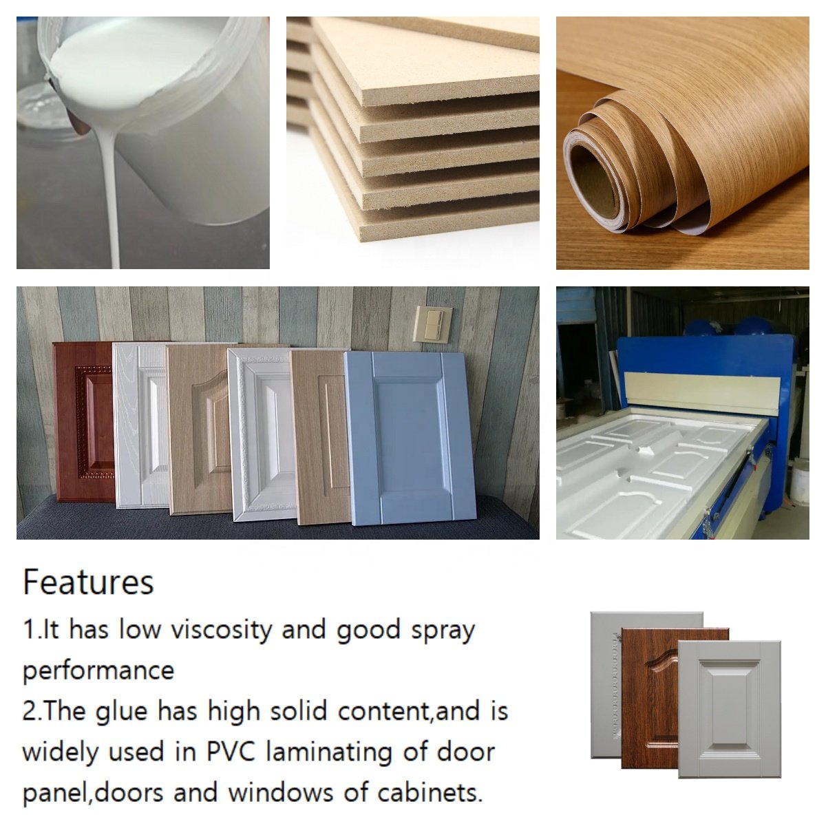 High quality 20kg bulk waterborne polyurethane glue Vacuum Forming Adhesive for door