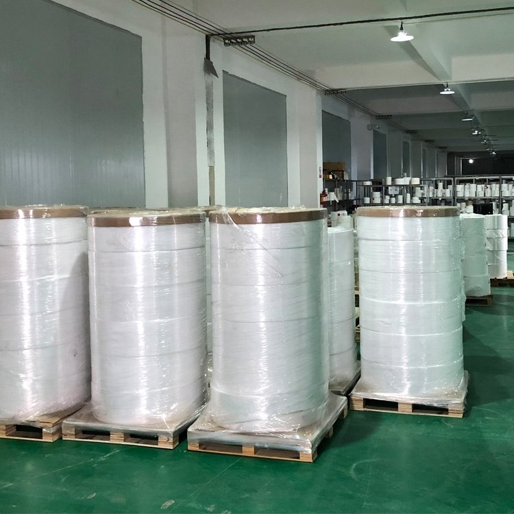 High quality 80gsm semi gloss self adhesive paper label sticker in jumbo rolls