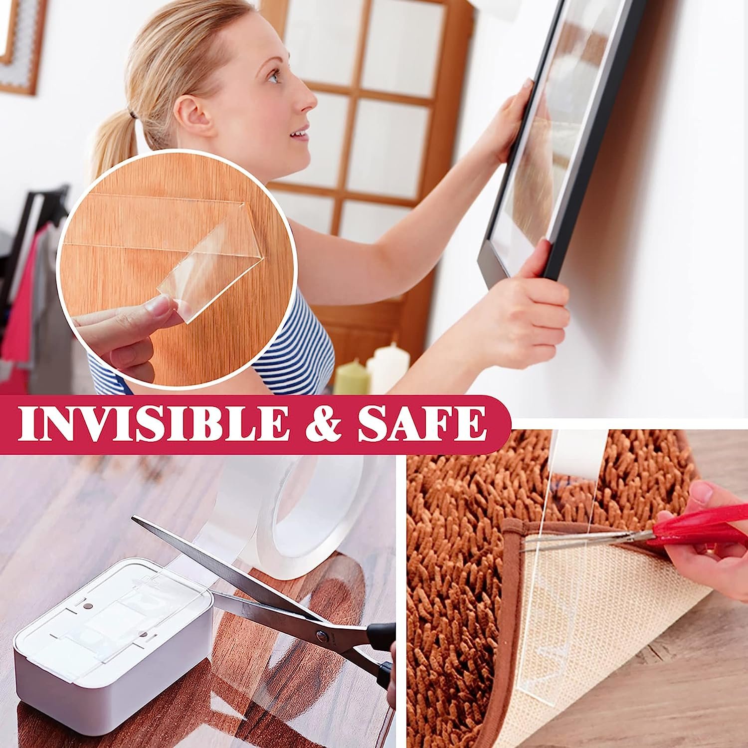 5m Washable Cheap Good Price Reusable Heavy Duty Transparent Double Sided Adhesive Nano Tape