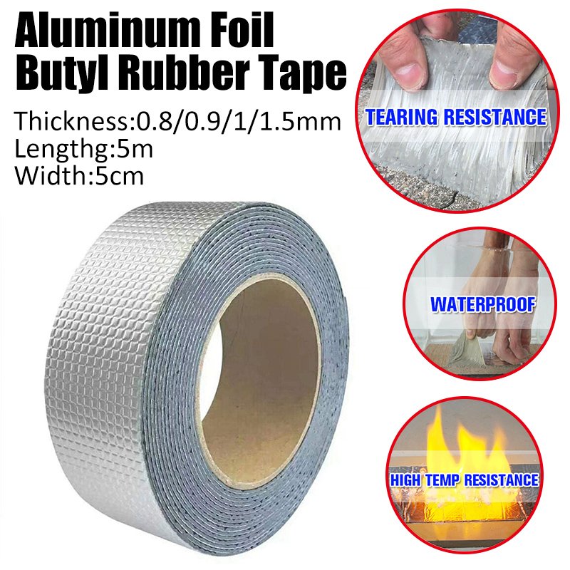 Abendo Super Strong Adhesive Permanent Waterproof Repair Aluminum Butyl Tape Suitable For Roof Leak, Surface Crack