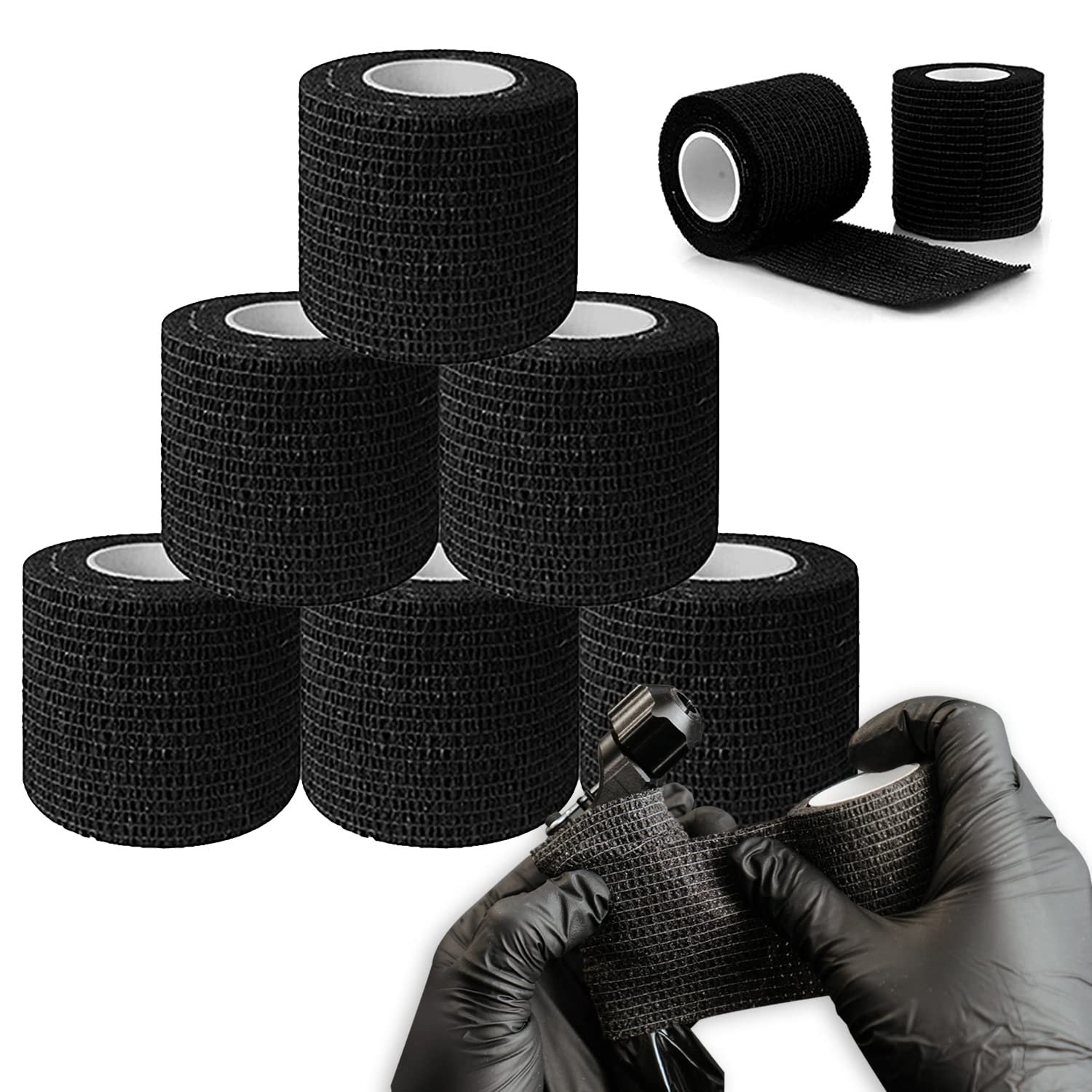 Anthrive Tattoo Grip Cover Wrap 2" x 5 Yards Tattoo Grip Wrap Elastic Self-Adhesive Bandage Sports Tape Tattoo Grip Tape