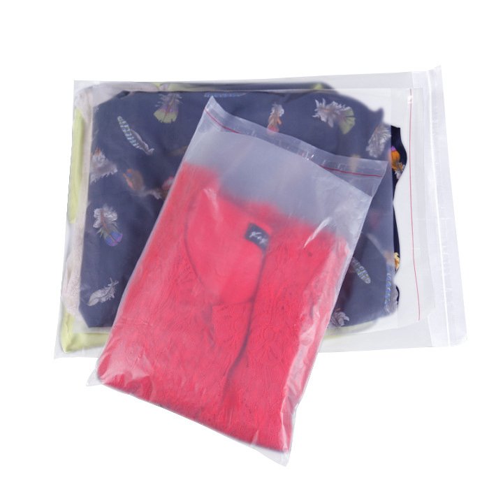 Custom 5 x 7 ldpe self adhesive clear poly bags plastic suffocation warning seal poly bags for clothes with suffocation warning