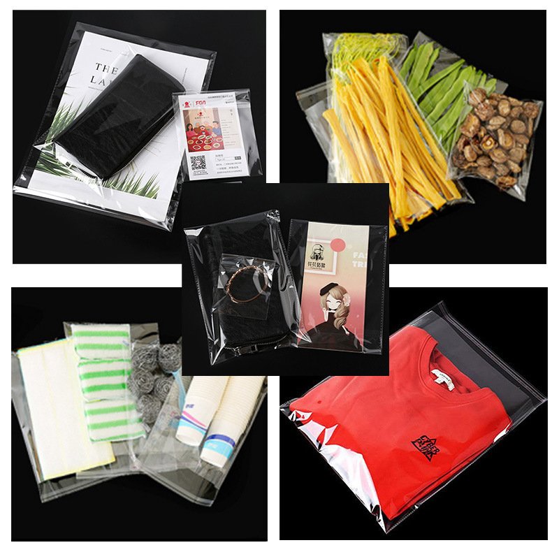 Custom 5 x 7 ldpe self adhesive clear poly bags plastic suffocation warning seal poly bags for clothes with suffocation warning
