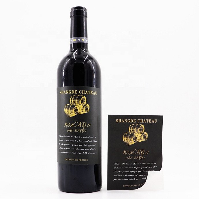 Custom Self Adhesive Printing Private Brand Wine Product Bottle Label Etiquetas Liquor Glass