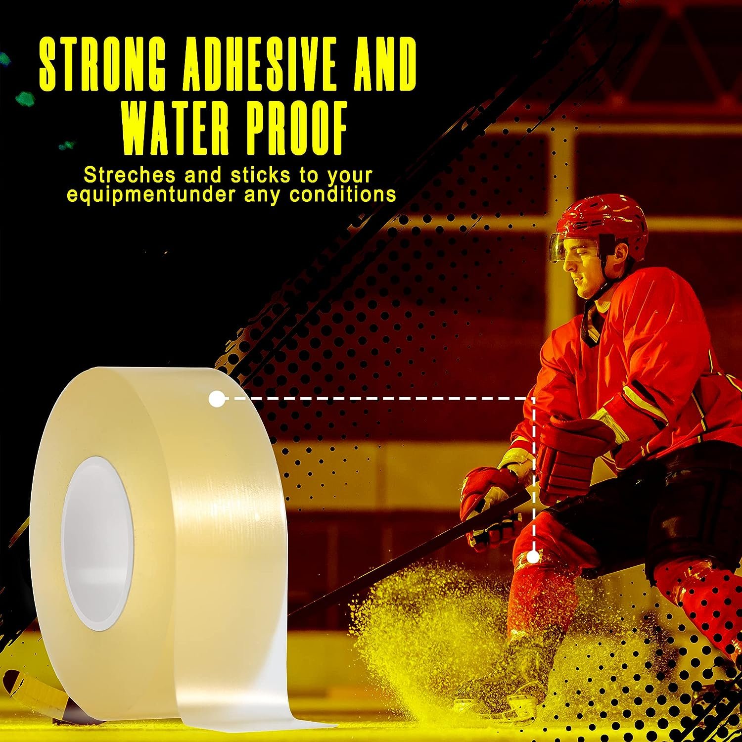 Custom logo cloth adhesive ice field hockey stick grip tape PVC clear tape