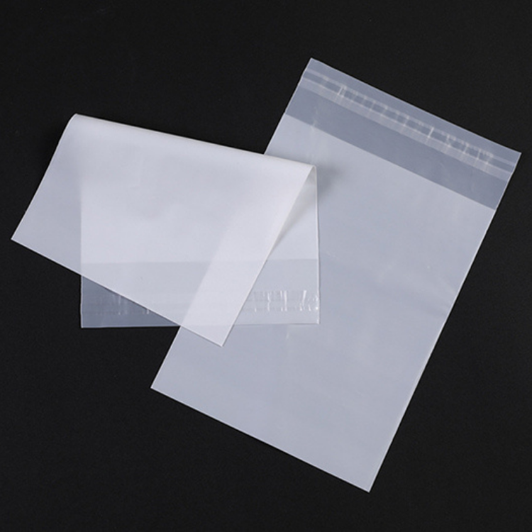 Custom logo printing biodegradable pouch frosted swimwear clothing packaging bag with self adhesive GRS