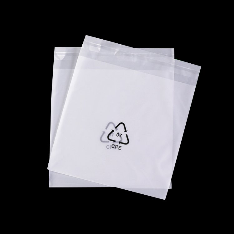 Custom logo printing biodegradable pouch frosted swimwear clothing packaging bag with self adhesive GRS