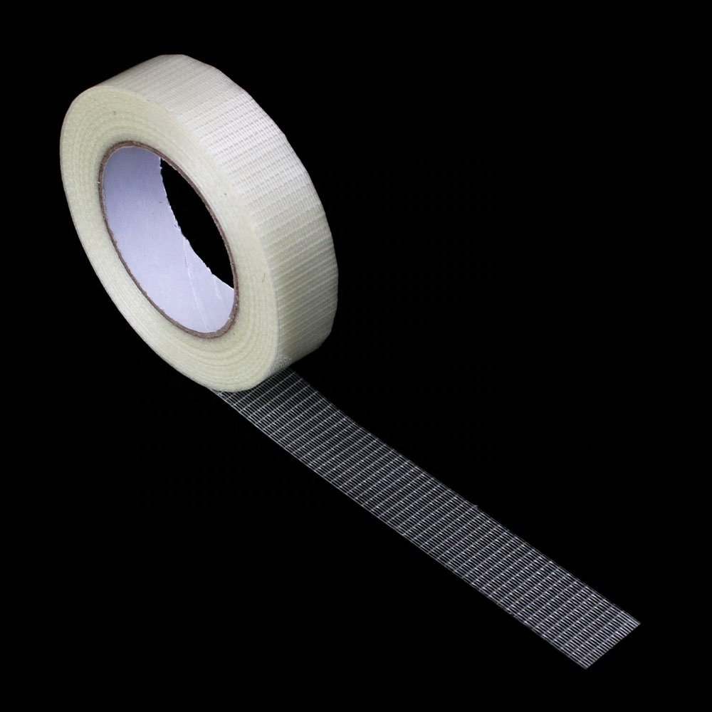 1- Recyclable Heavy Duty Straight and Cross Mesh Fiber Fiberglass Reinforced Filament Strapping Packing Self Adhesive Tape